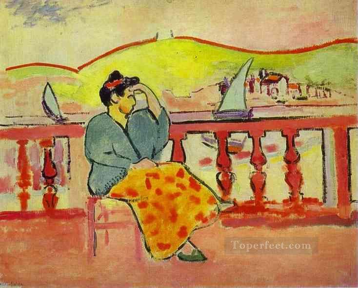 Lady on the Terrace Fauvism Oil Paintings